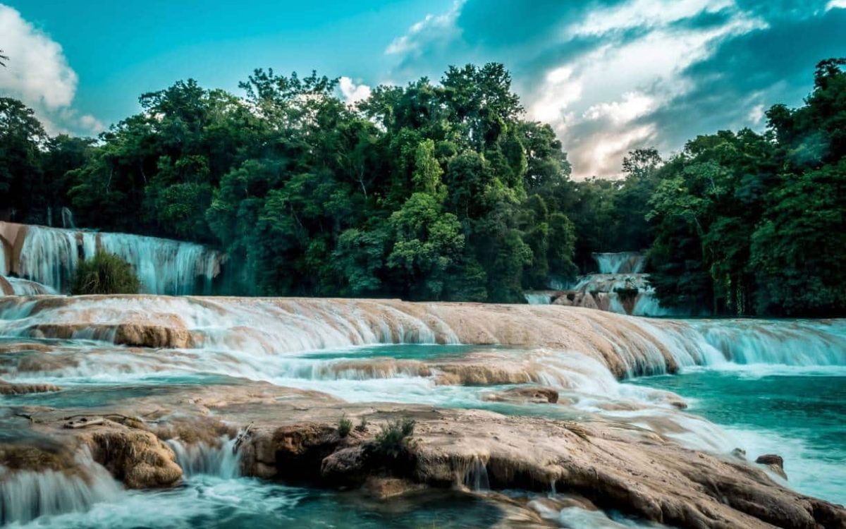 Photographie des cascades d'Agua Azul au Chiapas