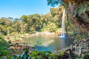 Vue de la cascade de Misol Ha de coté