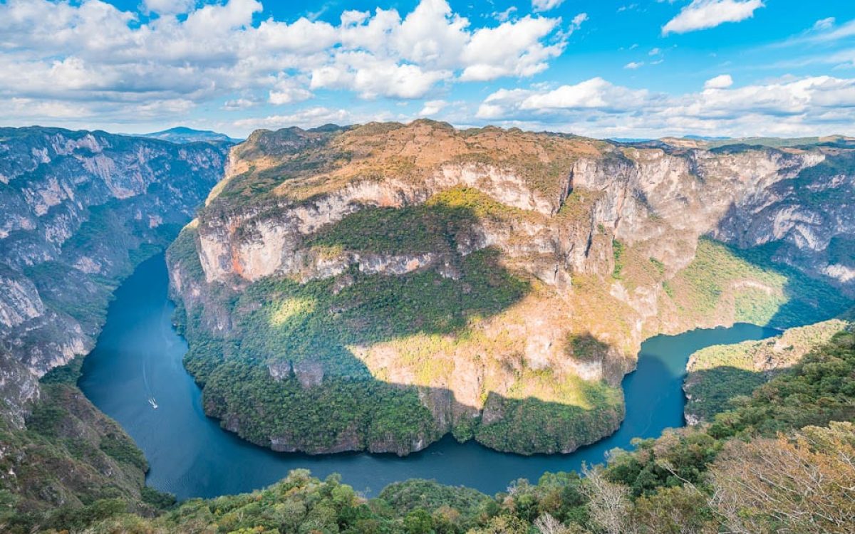 Fotografia aérea do Canyon del Sumidero